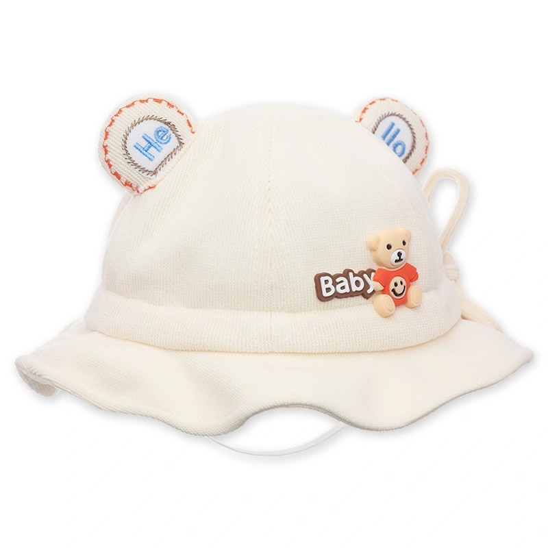 Nón vành cho bé TOP KIDS gấu baby màu be 3