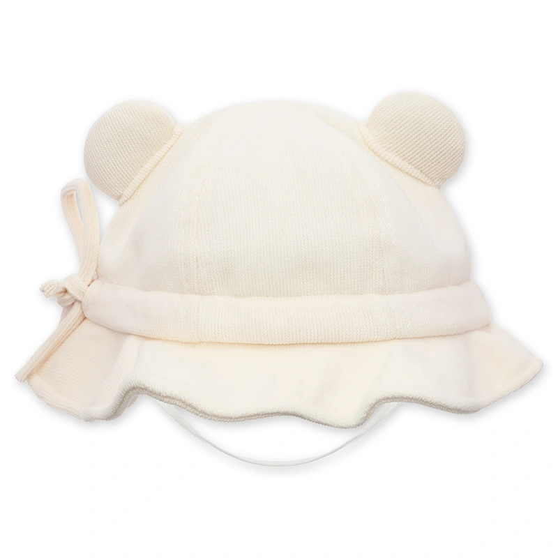 Nón vành cho bé TOP KIDS gấu baby màu be 4