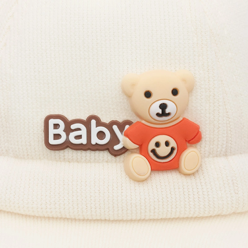 Nón vành cho bé TOP KIDS gấu baby màu be 5