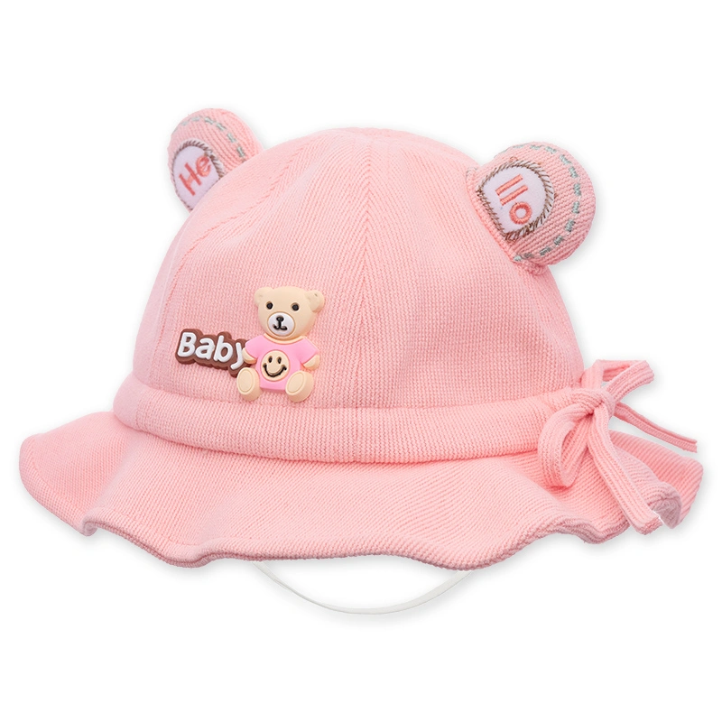 Nón vành cho bé TOP KIDS gấu baby màu be 9