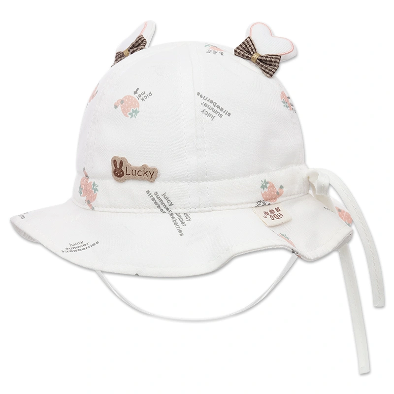 Nón vành cho bé TOP KIDS lucky màu trắng 2