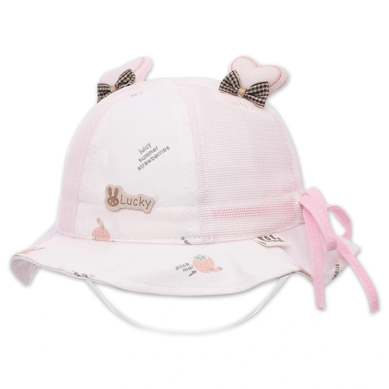 Nón vành cho bé TOP KIDS nơ màu hồng 2