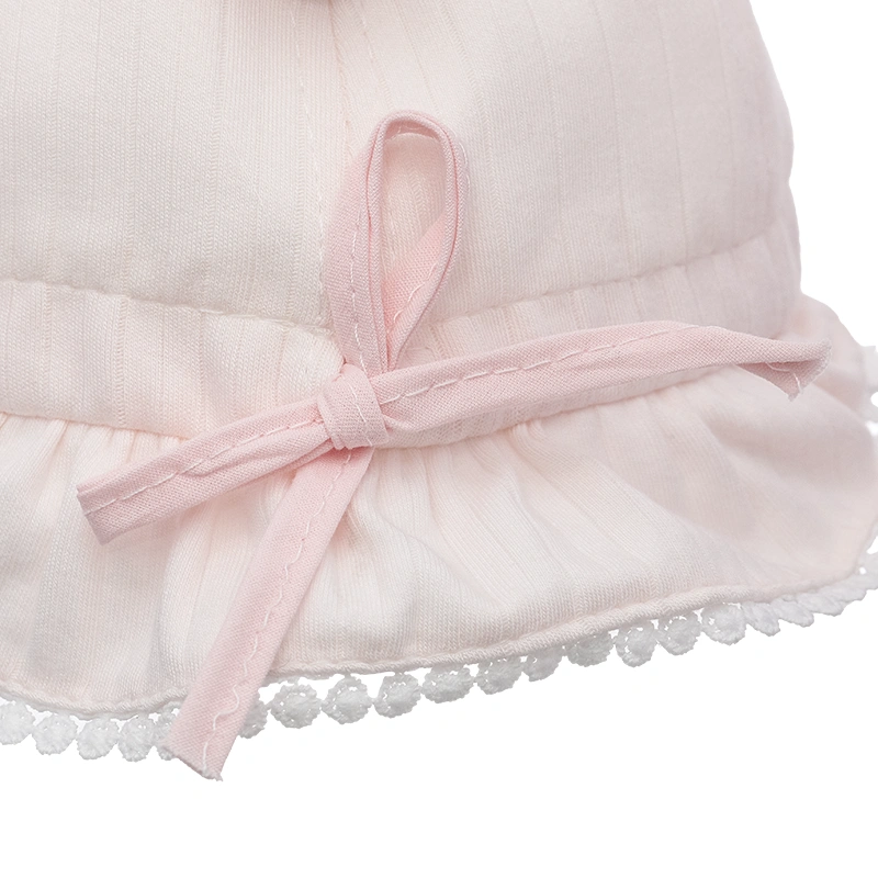 Nón vành cho bé TOP KIDS ren hoa màu hồng kem 6