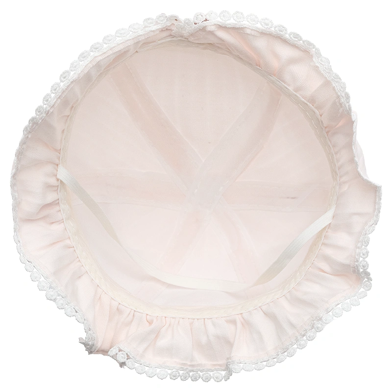 Nón vành cho bé TOP KIDS ren hoa màu hồng kem 7