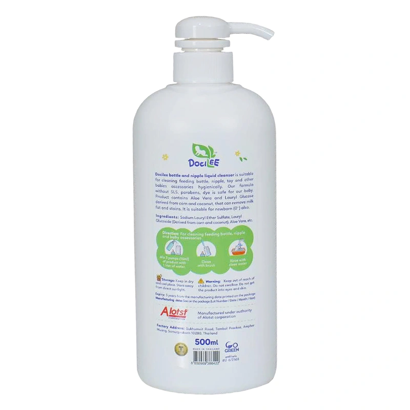 Nước rửa bình sữa Docilee chai 500 ml hương nha đam 2