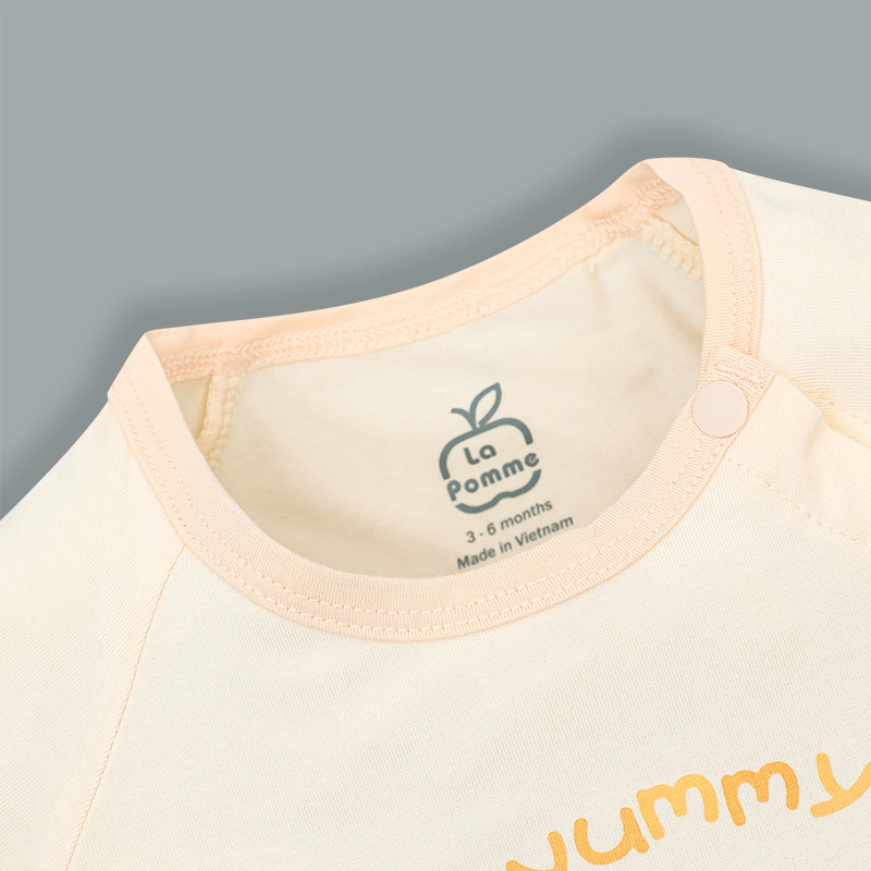 Set 2 bodysuit tay ngắn La Pomme tiệm bánh ngọt vui nhộn màu trắng cam 4