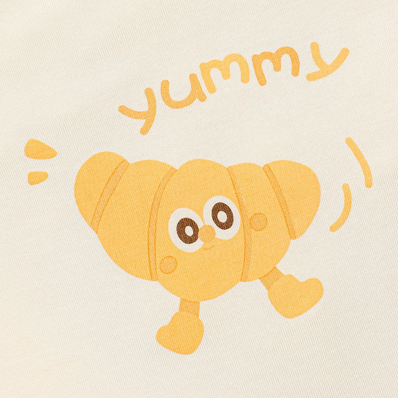 Set 2 bodysuit tay ngắn La Pomme tiệm bánh ngọt vui nhộn màu trắng cam 8