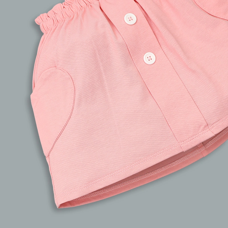 Set váy bé gái La Pomme phối bèo cách điệu màu hồng 13