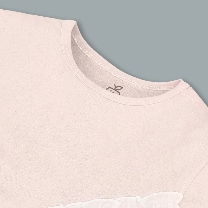 Set váy bé gái La Pomme phối bèo cách điệu màu hồng 5