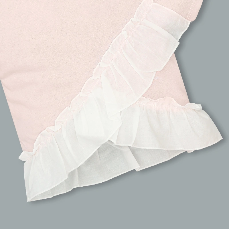 Set váy bé gái La Pomme phối bèo cách điệu màu hồng 7