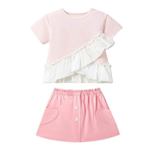 Set váy bé gái La Pomme bamboo hồng