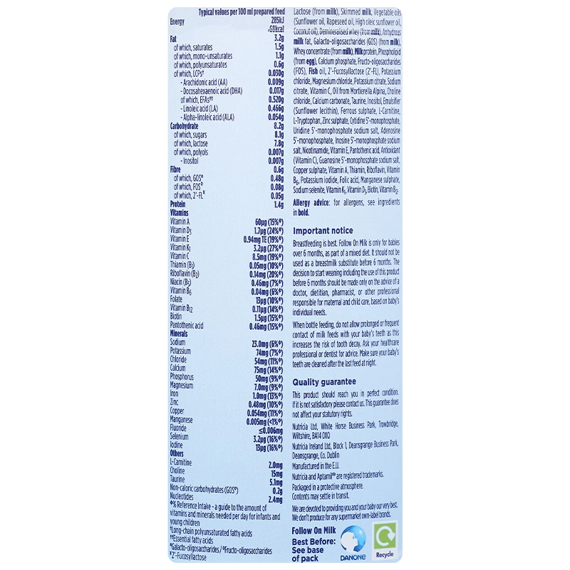 Sữa bột Aptamil Anh Advanced số 2 800g (6 - 12 tháng) 15