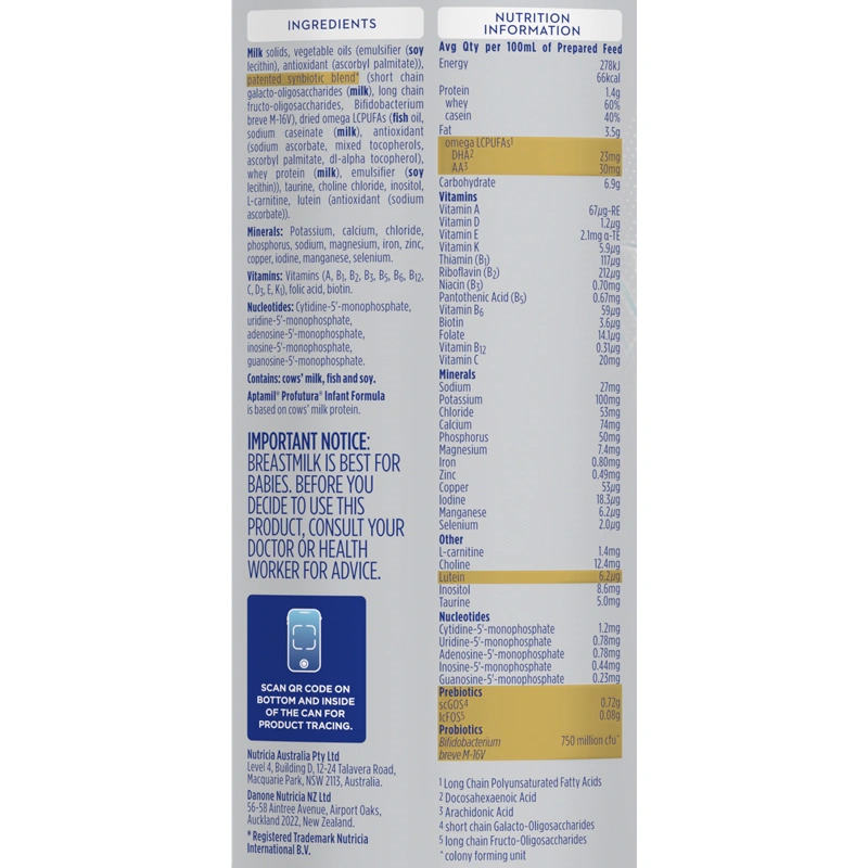 Sữa bột Aptamil Úc Profutura số 1 900g (0 - 6 tháng) 15