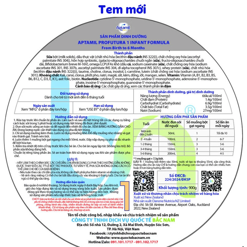 Sữa bột Aptamil Úc Profutura số 1 900g (0 - 6 tháng) 16