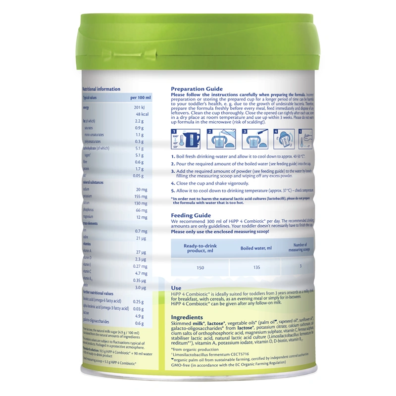 Sữa bột HiPP Organic Combiotic số 4 800g (từ 3 tuổi) 12