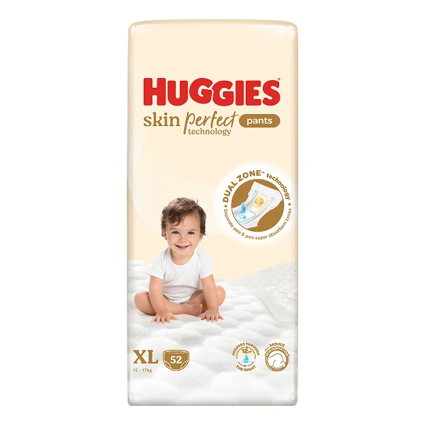 Tã quần Huggies Skin Perfect size XL 52 (12 - 17 kg) - Giao bao bì cộng miếng ngẫu nhiên 1