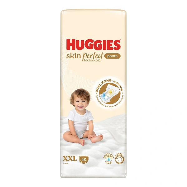 Tã quần Huggies Skin Perfect size XXL 48 miếng (Trên 15 kg) - Giao bao bì cộng miếng ngẫu nhiên 1