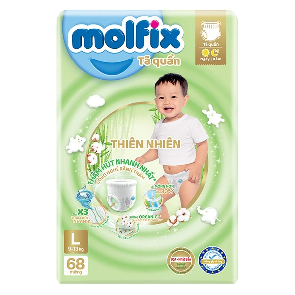 Tã quần Molfix thiên nhiên size L
