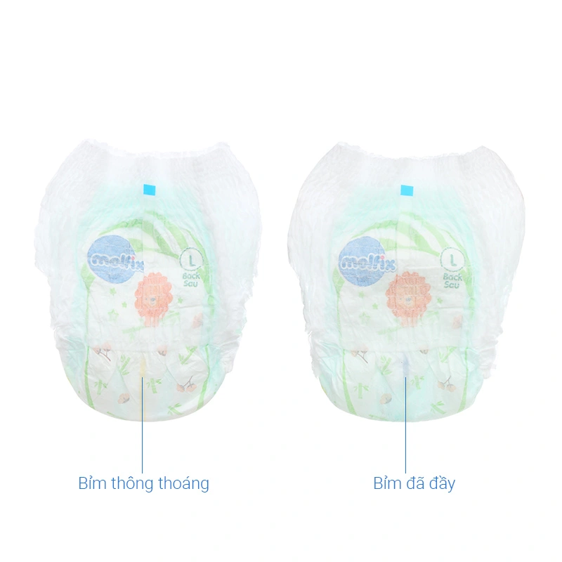 Tã quần Molfix thiên nhiên size L 68 miếng (9 - 13 kg) 12