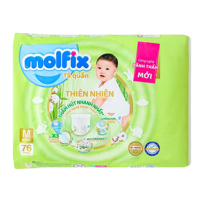 Tã quần Molfix thiên nhiên size M 76 miếng (6 - 11 kg) 2