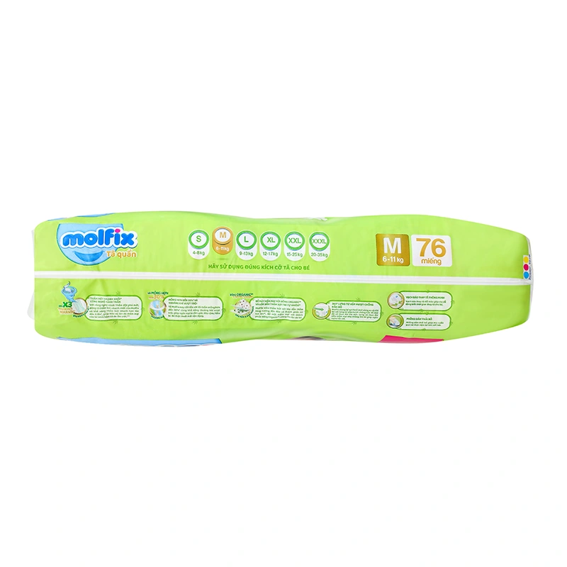 Tã quần Molfix thiên nhiên size M 76 miếng (6 - 11 kg) 30