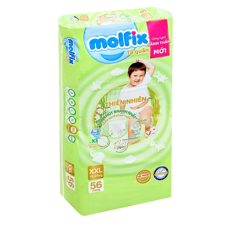 Combo 2 tã quần Molfix thiên nhiên size XXL 56 miếng/bịch (15 - 25 kg) 4