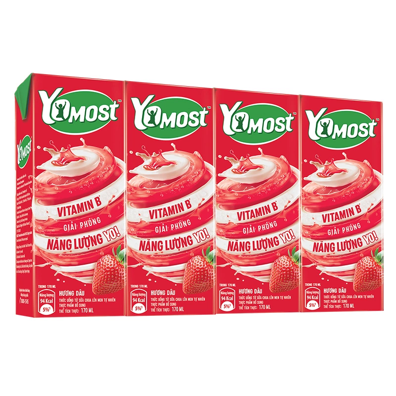 Thùng 48 hộp sữa chua uống tiệt trùng Yomost vị dâu 170 ml (từ 2 tuổi) - Giao bao bì ngẫu nhiên 4
