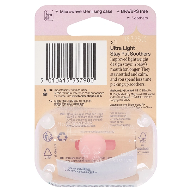 Ti ngậm Tommee Tippee siêu nhẹ Ultra Light (0 - 6 tháng) - Màu xanh 11