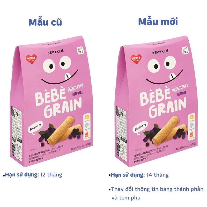 Bánh ngũ cốc ăn dặm Kemy Kids vị việt quất hộp 40g (từ 8 tháng) - Giao bao bì ngẫu nhiên 2