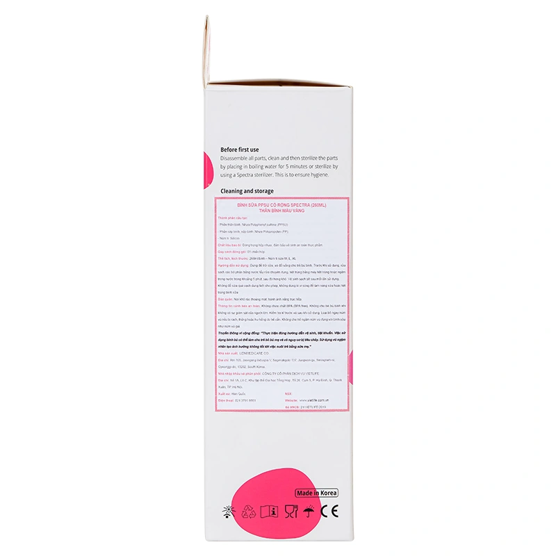 Bình sữa nhựa PPSU Spectra cổ rộng 260 ml (5 - 7 tháng) 41