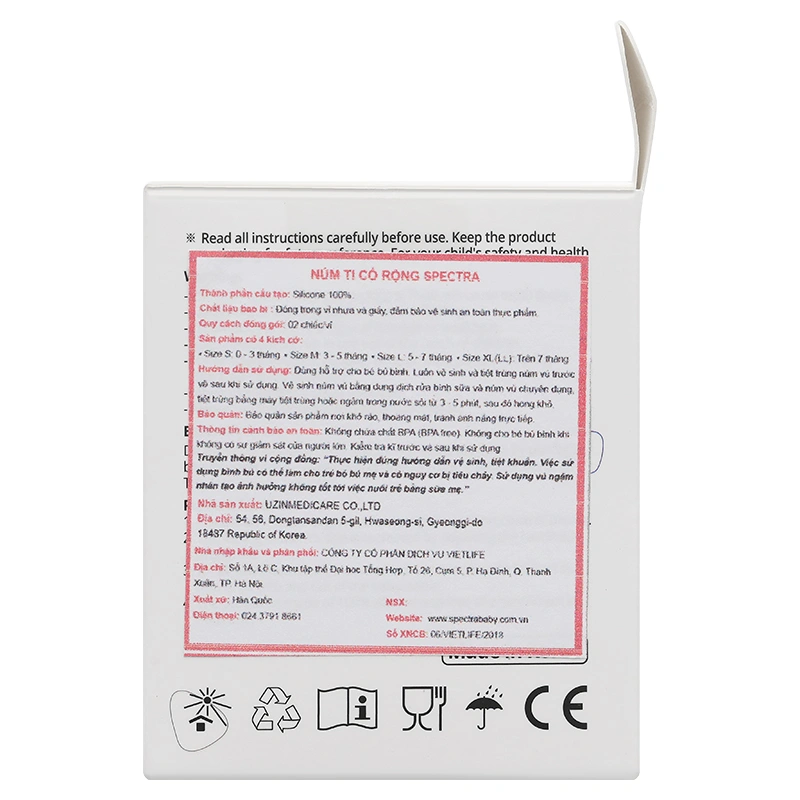 Bộ 2 núm ti Spectra cổ rộng size LL (từ 7 tháng) 4