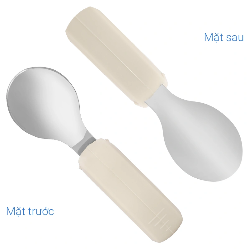 Bộ muỗng nĩa inox tay cầm tròn Hallysen - Màu xanh dương 18