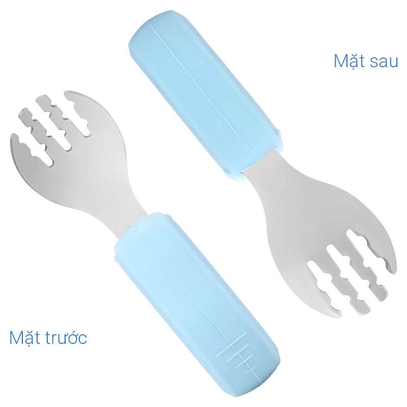 Bộ muỗng nĩa inox tay cầm tròn Hallysen - Màu xanh dương 6