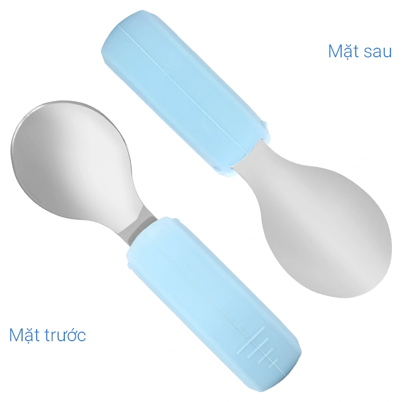 Bộ muỗng nĩa inox tay cầm tròn Hallysen - Màu xanh dương 7