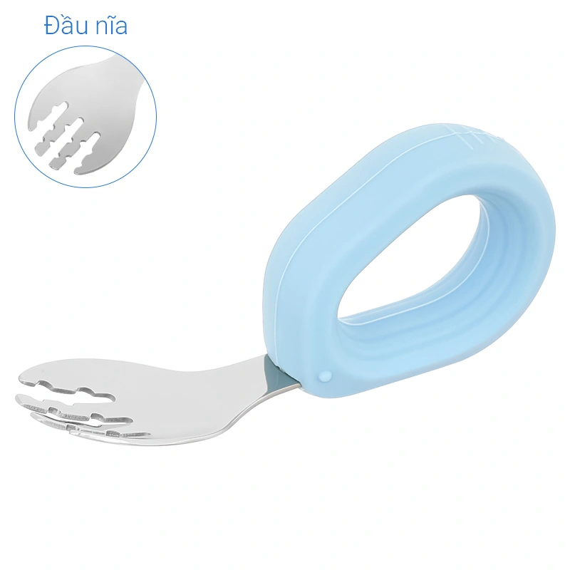 Bộ muỗng nĩa inox tay cầm tròn Hallysen - Màu xanh dương 8