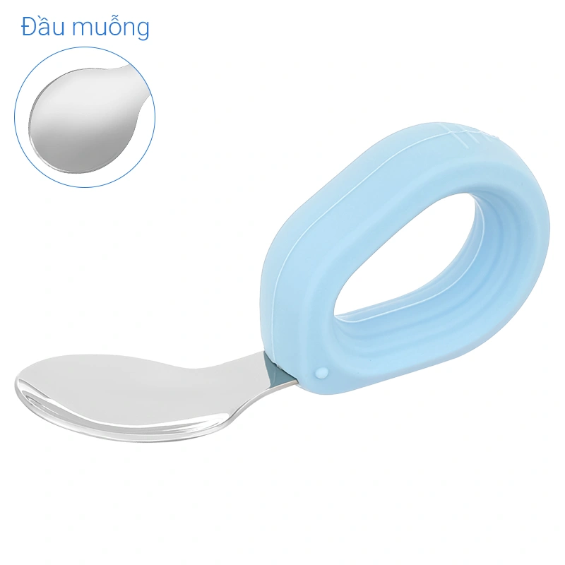 Bộ muỗng nĩa inox tay cầm tròn Hallysen - Màu xanh dương 9