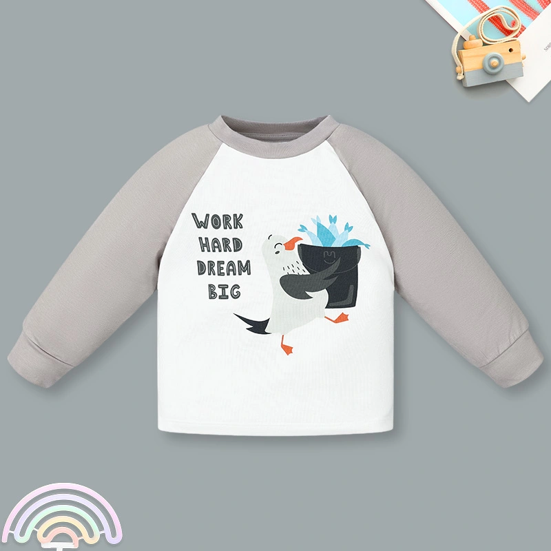 Bộ tay dài bé trai Ualarogo UR493 màu xám nâu 2