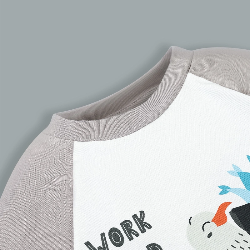 Bộ tay dài bé trai Ualarogo UR493 màu xám nâu 4