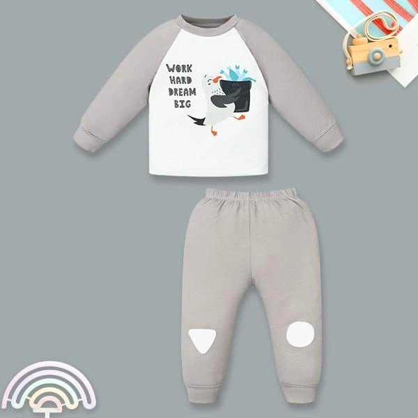 Bộ bé trai Ualarogo petit xám nâu