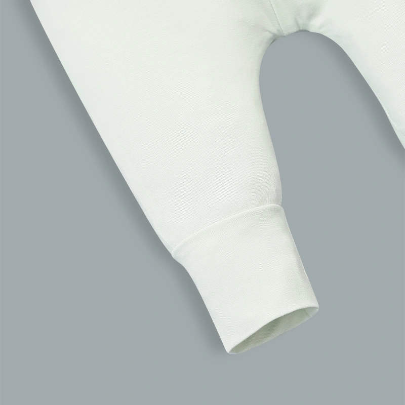 Bộ tay dài La Pomme quần cạp cao nhiếp ảnh nhí màu xanh mint - trắng 11