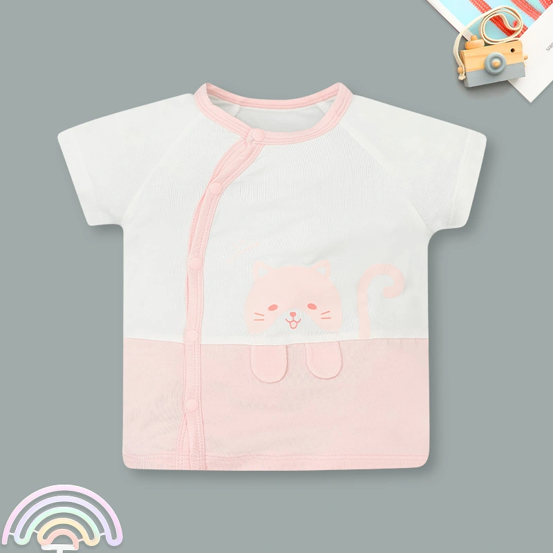 Bộ tay ngắn La Pomme bạn nhỏ lém lỉnh màu xanh 15