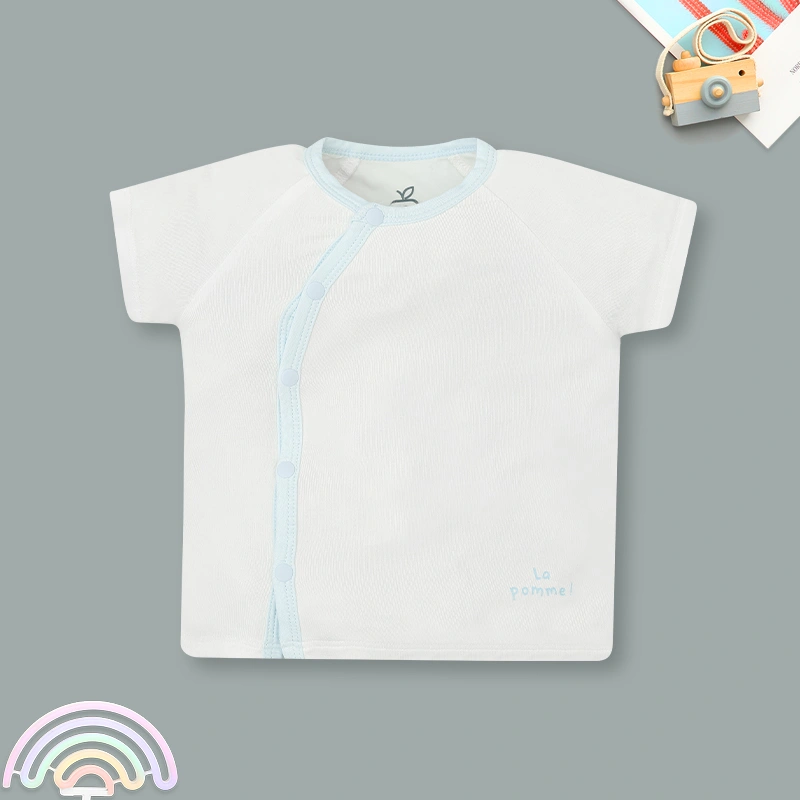 Bộ tay ngắn La Pomme bạn nhỏ lém lỉnh màu xanh 2