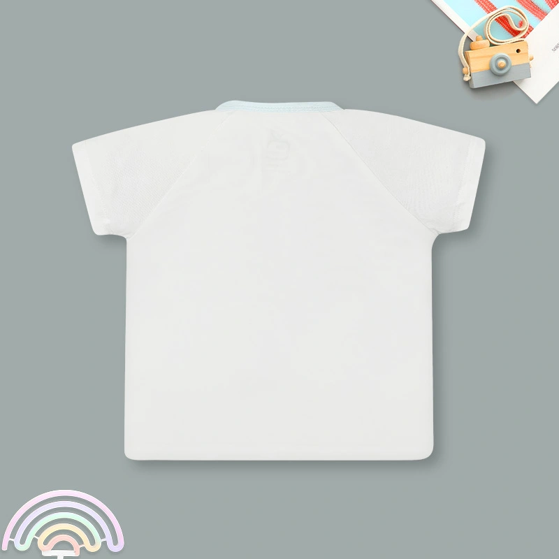 Bộ tay ngắn La Pomme bạn nhỏ lém lỉnh màu xanh 3