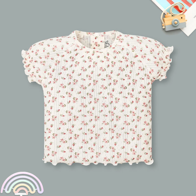 Bộ tay ngắn La Pomme mùa hoa nhí yêu thương màu kem 2