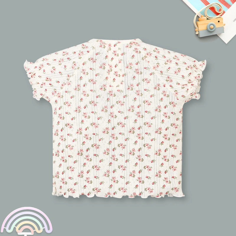 Bộ tay ngắn La Pomme mùa hoa nhí yêu thương màu kem 3