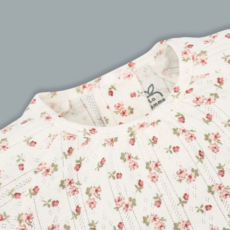 Bộ tay ngắn La Pomme mùa hoa nhí yêu thương màu kem 4