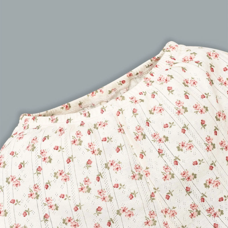 Bộ tay ngắn La Pomme mùa hoa nhí yêu thương màu kem 8