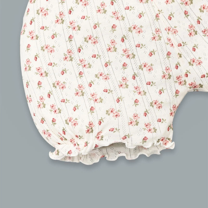 Bộ tay ngắn La Pomme mùa hoa nhí yêu thương màu kem 9