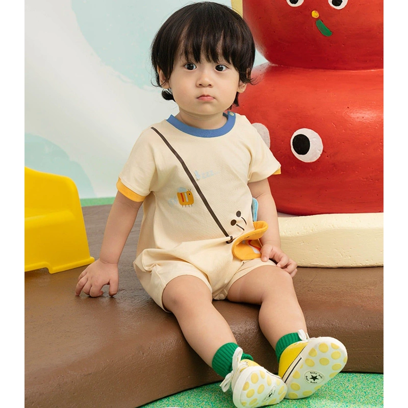 Bodysuit tay ngắn La Pomme bạn ong ngộ nghĩnh màu be 3