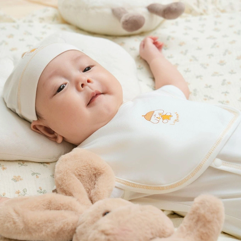 Bodysuit tay ngắn La Pomme bé cún lông mềm màu xanh 4